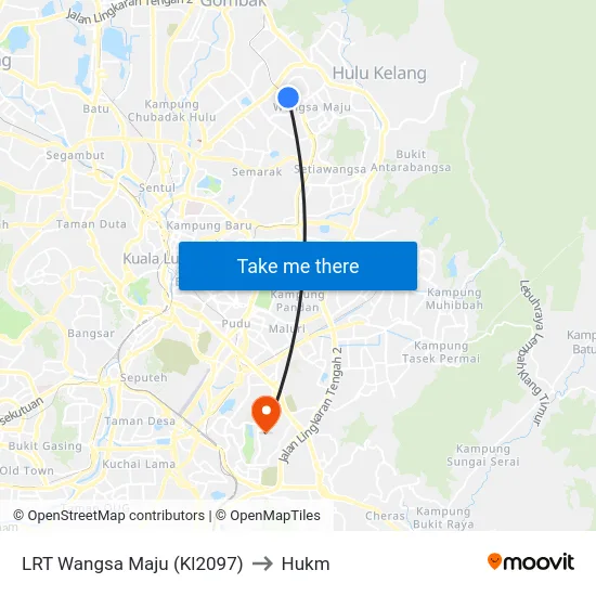 LRT Wangsa Maju (Kl2097) to Hukm map