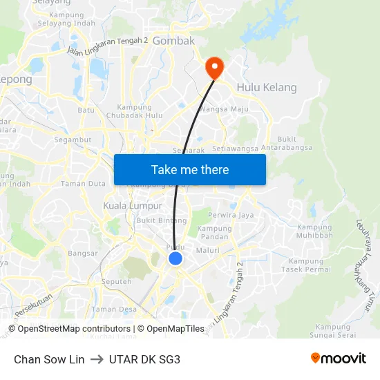 Chan Sow Lin to UTAR DK SG3 map