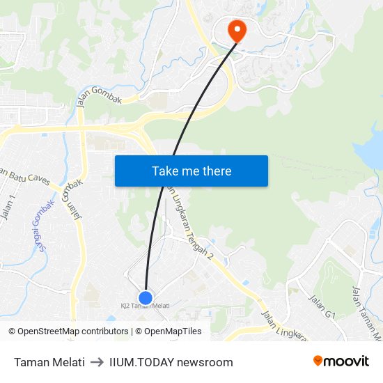 Taman Melati to IIUM.TODAY newsroom map