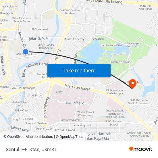 Sentul to Ktsn, UkmKL map