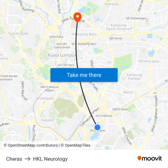 Cheras to HKL Neurology map