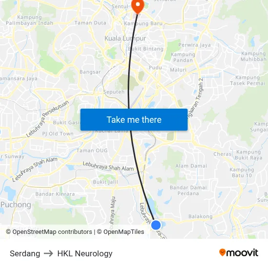 Serdang to HKL Neurology map