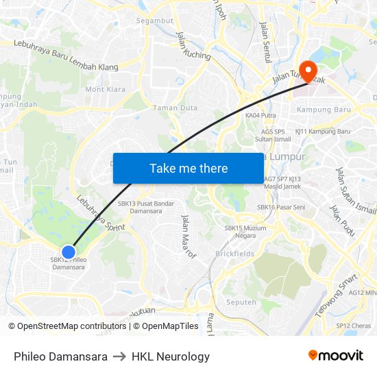 Phileo Damansara to HKL Neurology map