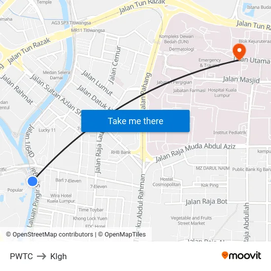 PWTC to Klgh map
