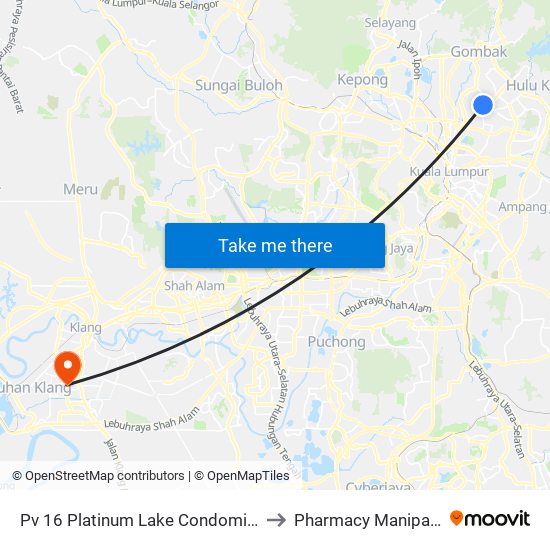 Pv 16 Platinum Lake Condominium (Kl1520) to Pharmacy Manipal Hospital map