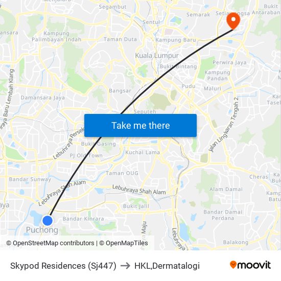 Skypod Residences (Sj447) to HKL,Dermatalogi map
