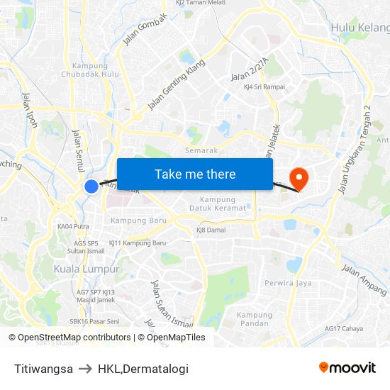 Titiwangsa to HKL,Dermatalogi map