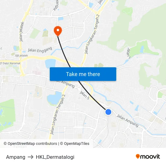 Ampang to HKL,Dermatalogi map