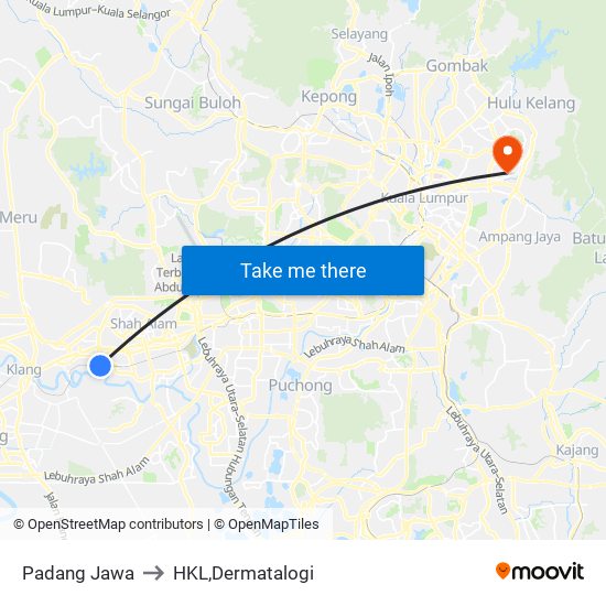 Padang Jawa to HKL,Dermatalogi map