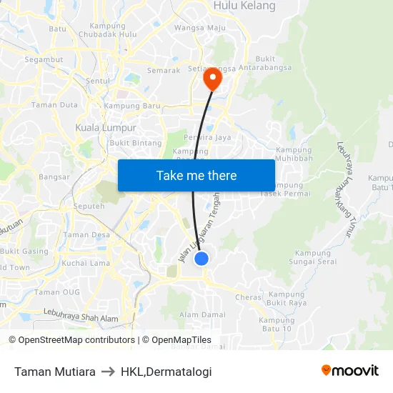 Taman Mutiara to HKL,Dermatalogi map