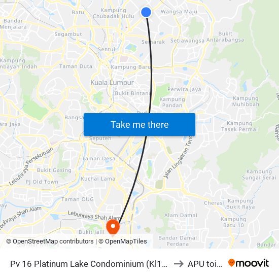 Pv 16 Platinum Lake Condominium (Kl1520) to APU toilet map