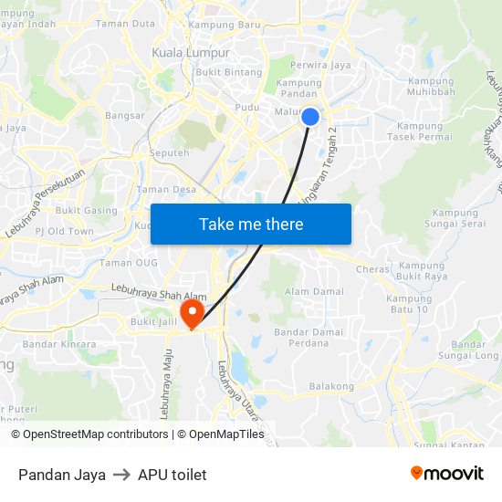 Pandan Jaya to APU toilet map