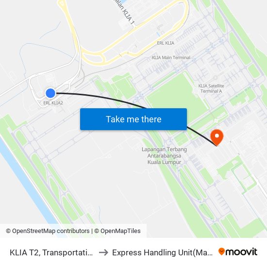 KLIA T2, Transportation Hub Level 1 to Express Handling Unit(MasKargo Sdn Bhd) map