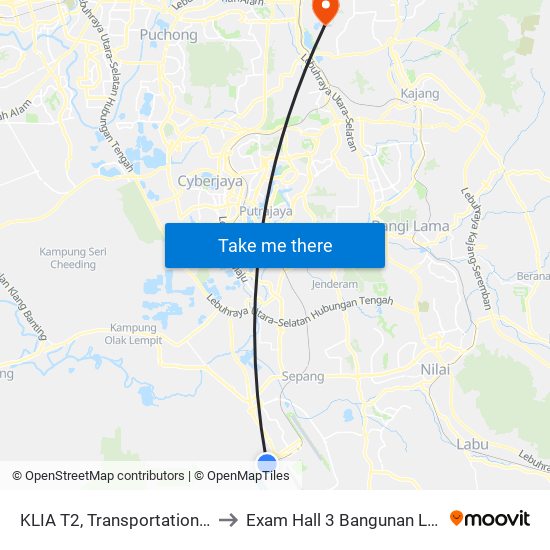 KLIA T2, Transportation Hub Level 1 to Exam Hall 3 Bangunan Lestari UPNM map