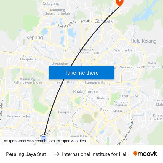 Petaling Jaya State (Utara) (Pj433) to International Institute for Halal Research and Training map