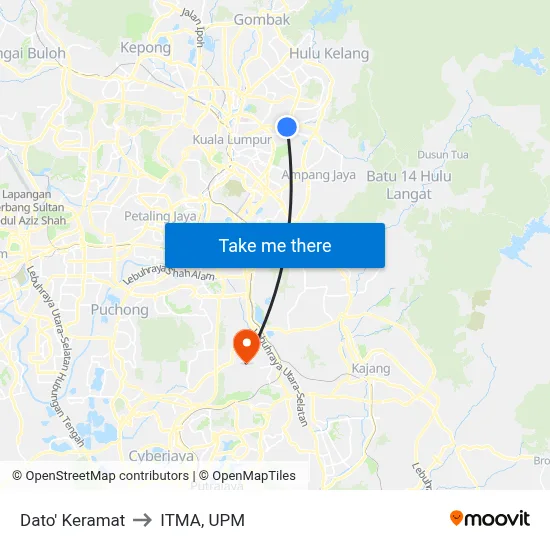 Dato' Keramat to ITMA, UPM map