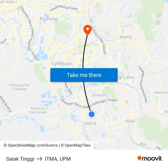 Salak Tinggi to ITMA, UPM map