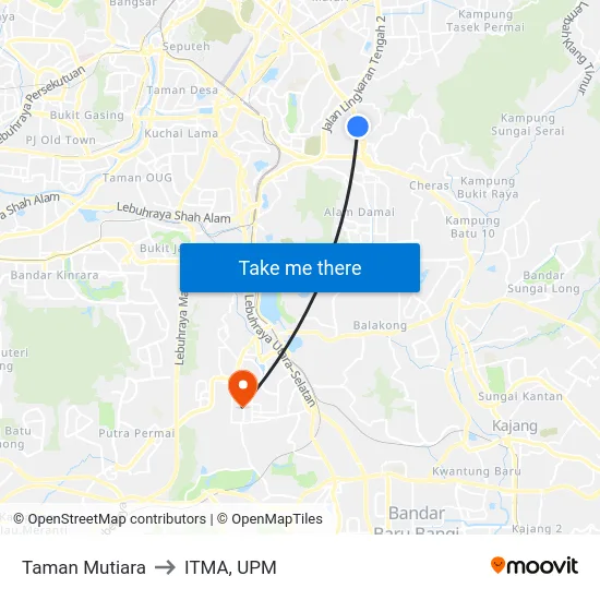 Taman Mutiara to ITMA, UPM map