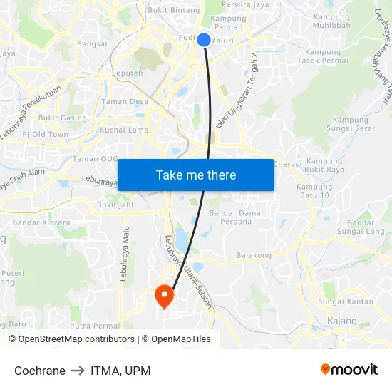 Cochrane to ITMA, UPM map