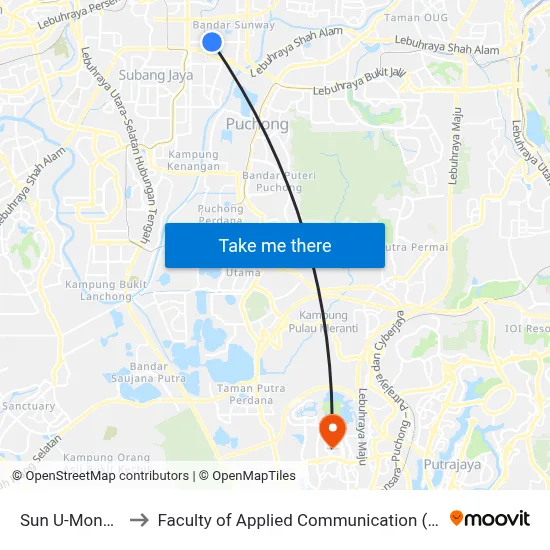Sun U-Monash to Faculty of Applied Communication (FAC) map
