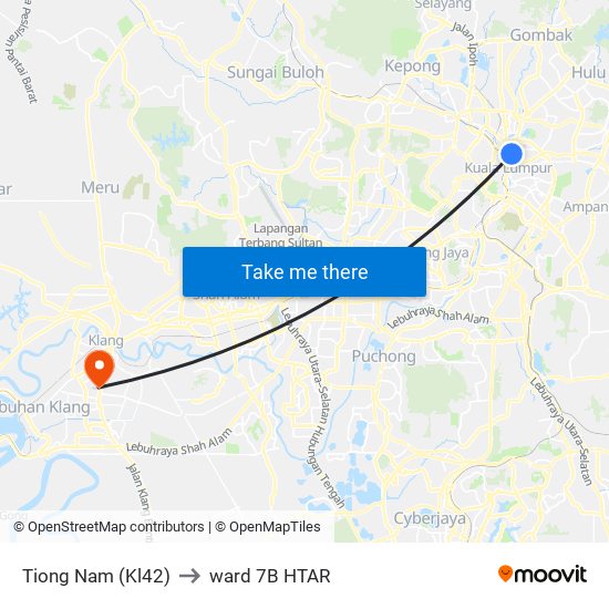 Tiong Nam (Kl42) to ward 7B HTAR map