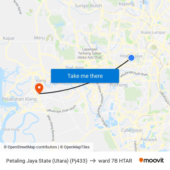 Petaling Jaya State (Utara) (Pj433) to ward 7B HTAR map