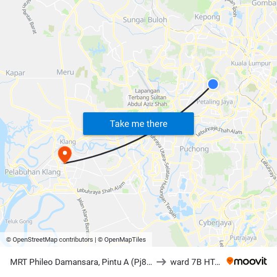 MRT Phileo Damansara, Pintu A (Pj823) to ward 7B HTAR map