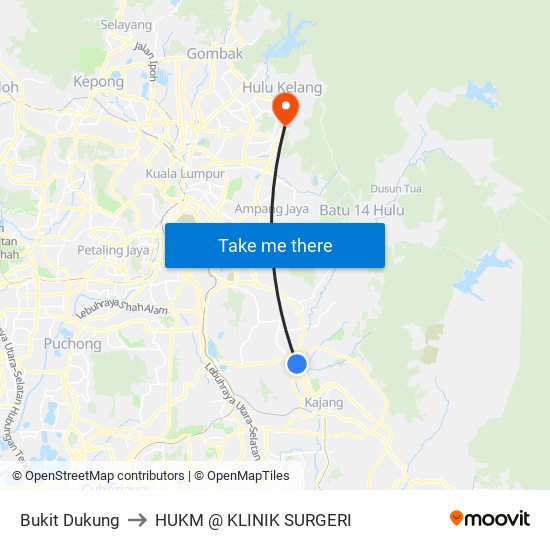 Bukit Dukung to HUKM @ KLINIK SURGERI map