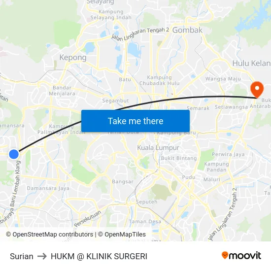 Surian to HUKM @ KLINIK SURGERI map