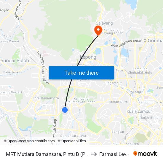 MRT Mutiara Damansara, Pintu B (Pj809) to Farmasi Level 3 map