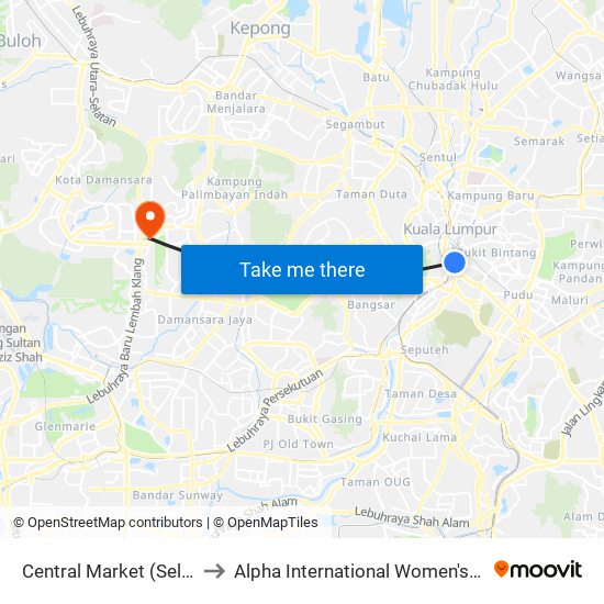 Central Market (Selatan) (Kl109) to Alpha International Women's Specialists Centre map