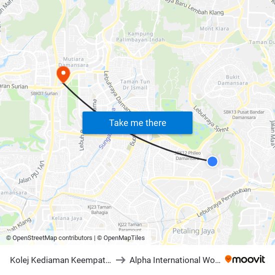 Kolej Kediaman Keempat, Universiti Malaya (Kl2348) to Alpha International Women's Specialists Centre map