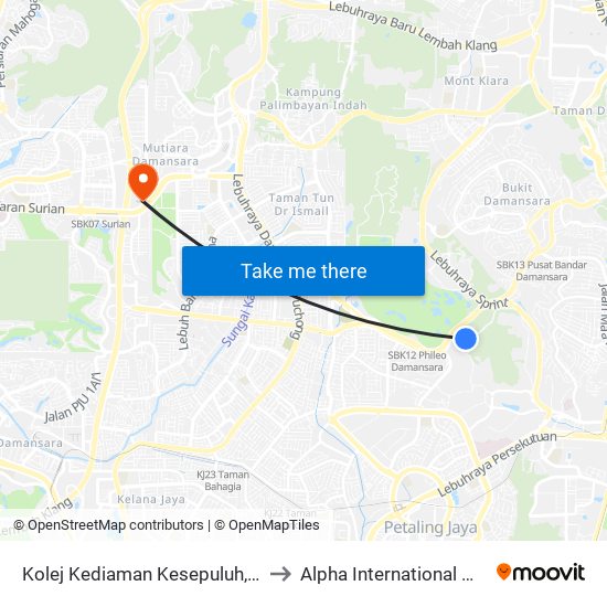 Kolej Kediaman Kesepuluh, Universiti Malaya (Opp) (Kl2345) to Alpha International Women's Specialists Centre map