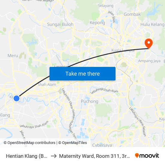 Hentian Klang (Bsn) (Bd580) to Maternity Ward, Room 311, 3rd level @ KPJ APSH map