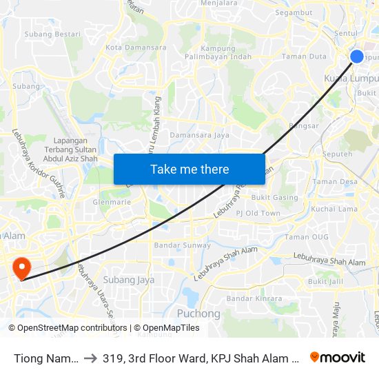 Tiong Nam (Kl42) to 319, 3rd Floor Ward, KPJ Shah Alam Specialist Hospital map