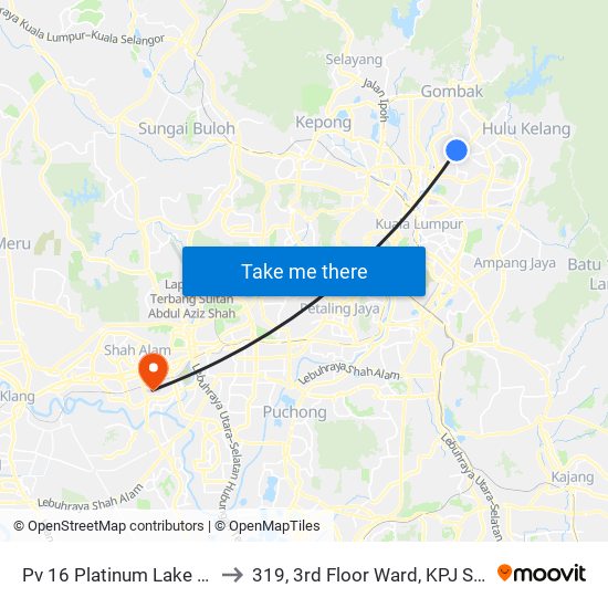 Pv 16 Platinum Lake Condominium (Kl1520) to 319, 3rd Floor Ward, KPJ Shah Alam Specialist Hospital map