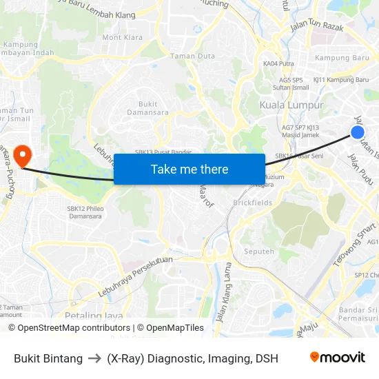 Bukit Bintang to (X-Ray) Diagnostic, Imaging, DSH map