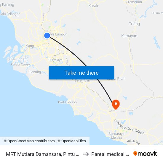 MRT Mutiara Damansara, Pintu C (Pj814) to Pantai medical centre map