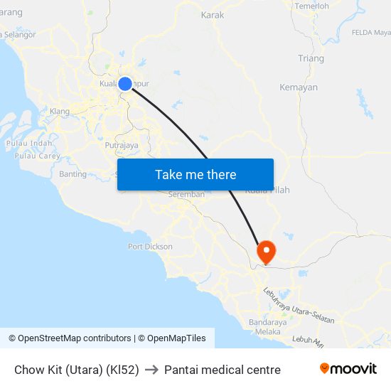 Chow Kit (Utara) (Kl52) to Pantai medical centre map