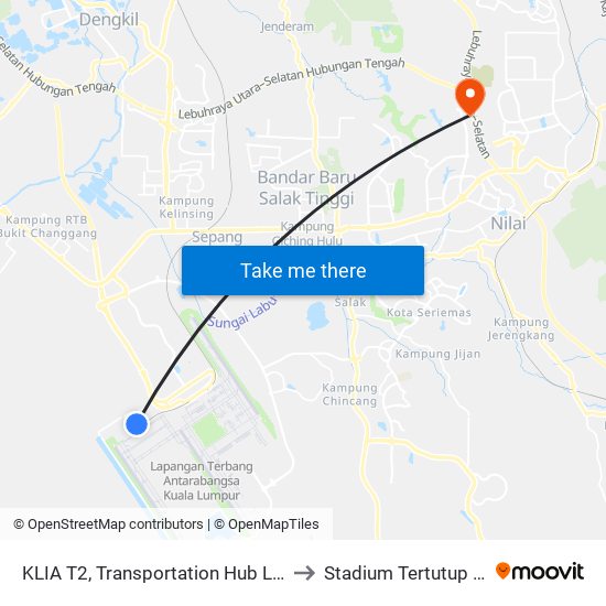 KLIA T2, Transportation Hub Level 1 to Stadium Tertutup Nilai map