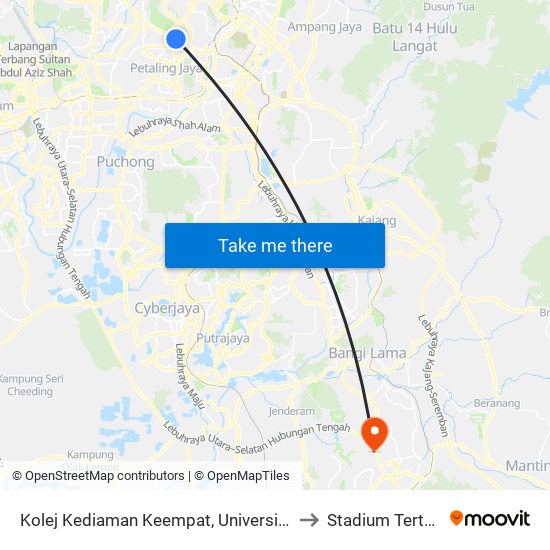 Kolej Kediaman Keempat, Universiti Malaya (Kl2348) to Stadium Tertutup Nilai map