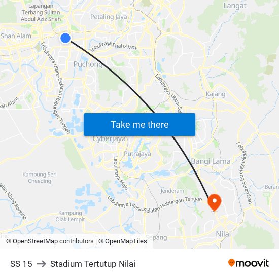 SS 15 to Stadium Tertutup Nilai map