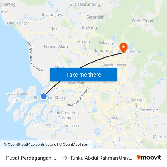 Pusat Perdagangan Bandar Sultan Suleiman (Utara) to Tunku Abdul Rahman University College Kuala Lumpur Campus map