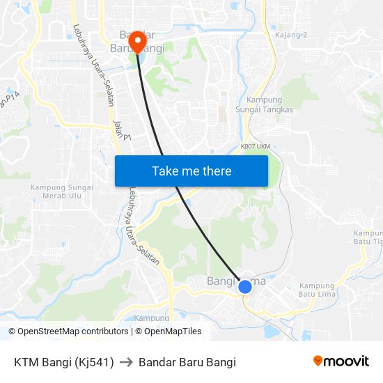 KTM Bangi (Kj541) to Bandar Baru Bangi map