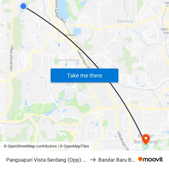 Pangsapuri Vista Serdang (Opp) (Sj764) to Bandar Baru Bangi map