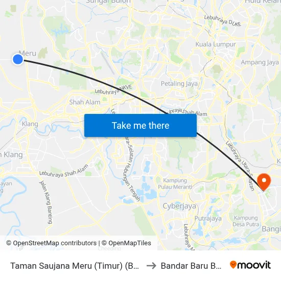 Taman Saujana Meru (Timur) (Bd645) to Bandar Baru Bangi map