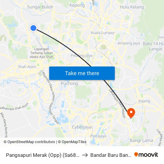 Pangsapuri Merak (Opp) (Sa687) to Bandar Baru Bangi map