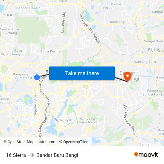 16 Sierra to Bandar Baru Bangi map