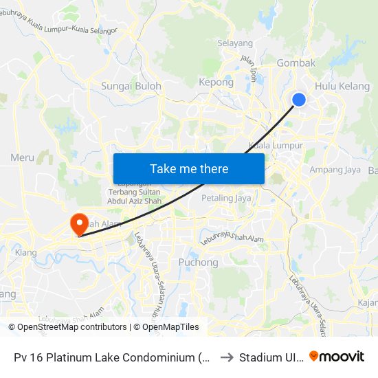 Pv 16 Platinum Lake Condominium (Kl1520) to Stadium UITM map