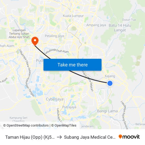 Taman Hijau (Opp) (Kj511) to Subang Jaya Medical Centre map